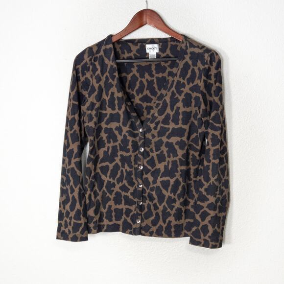 Chico's Sweaters - Chico’s Women’s Cardigan Animal Print Button Front Mob Wife Sopranos Size M